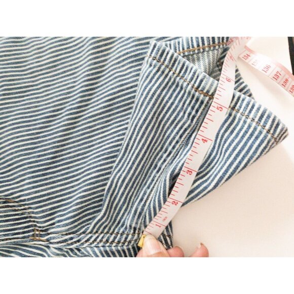 Banana Republic Blue & White Striped Cotton Roll-Up Shorts Size 32 - Picture 4 of 6